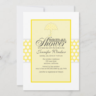Bridal Shower Invitations Canary Yellow en Grey Kaart