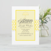 Bridal Shower Invitations Canary Yellow en Grey Kaart (Staand voorkant)