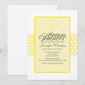 Bridal Shower Invitations Canary Yellow en Grey Kaart (Voorkant / Achterkant)