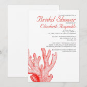 Bridal Shower Invitations Cute Beach Destination B Kaart (Voorkant / Achterkant)
