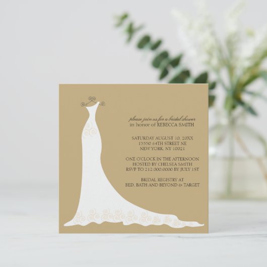 Bridal Shower Invitations {Gold} Kaart (Staand voorkant)