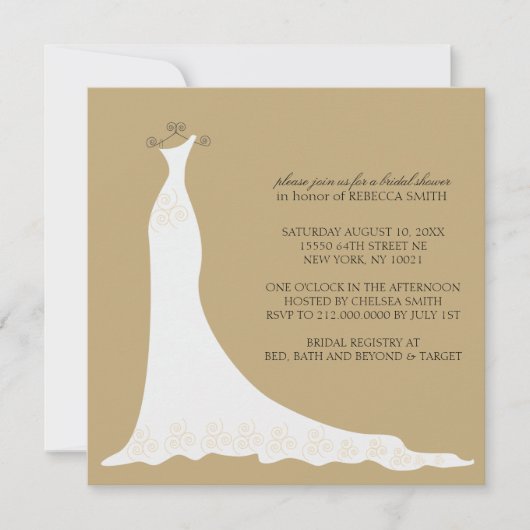 Bridal Shower Invitations {Gold} Kaart (Voorkant)