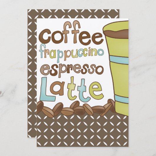 Bridal Shower Invitations of Coffee Luncheon Event Kaart (Voorkant / Achterkant)