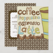 Bridal Shower Invitations of Coffee Luncheon Event Kaart (Voorkant / Achterkant)