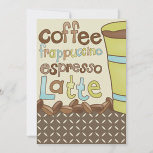 Bridal Shower Invitations of Coffee Luncheon Event Kaart