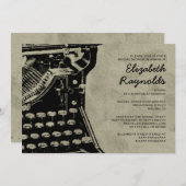Bridal Shower Invitations Retro Typewriter Keys Kaart (Voorkant / Achterkant)