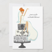 Bridal Shower Invitations {Rood-geleide Bride} Kaart (Voorkant)