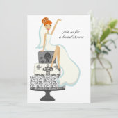 Bridal Shower Invitations {Rood-geleide Bride} Kaart (Staand voorkant)