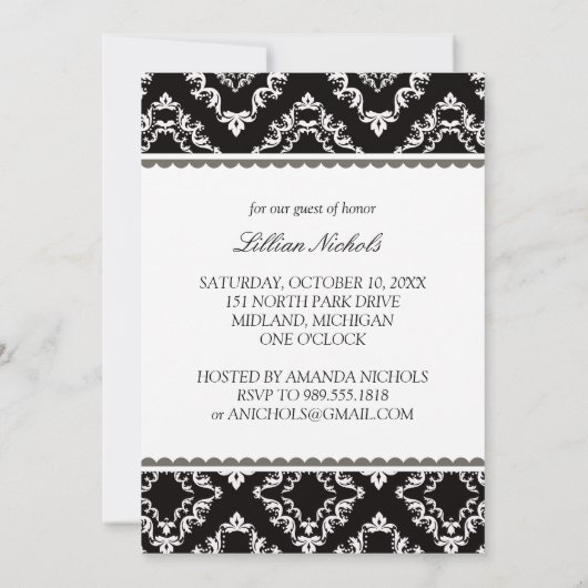 Bridal Shower Invitations {Rood-geleide Bride} Kaart (Achterkant)