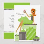 Bridal Shower Invitations {Rood-Headed Bride} Kaart (Voorkant / Achterkant)