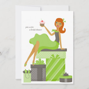 Bridal Shower Invitations {Rood-Headed Bride} Kaart