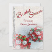 Bridal Shower Invitations Rozen en parels Kaart (Voorkant)