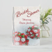 Bridal Shower Invitations Rozen en parels Kaart (Staand voorkant)