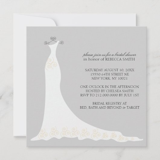 Bridal Shower Invitations {Silver} Kaart (Voorkant)