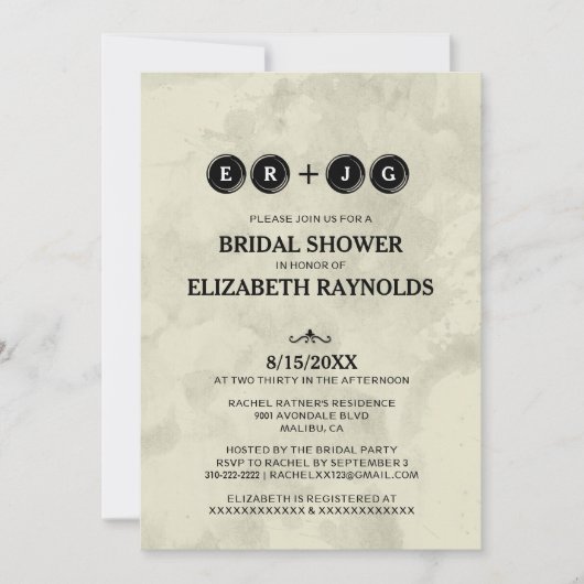Bridal Shower Invitations voor schrijfmachines Kaart (Voorkant)