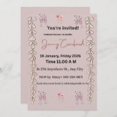 Bridal Shower Invite | Editable Digital Template | Kaart (Voorkant / Achterkant)
