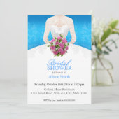 Bridal Shower light blue invitation Kaart (Staand voorkant)