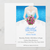 Bridal Shower light blue invitation Kaart (Voorkant / Achterkant)