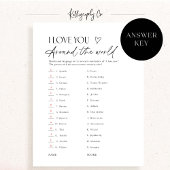 Bridal Shower Love Languages Matching Game Card Kaart