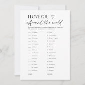 Bridal Shower Love Languages Matching Game Card Kaart (Voorkant)