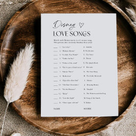  Bridal Shower Love Songs Movie Trivia Game Card Kaart