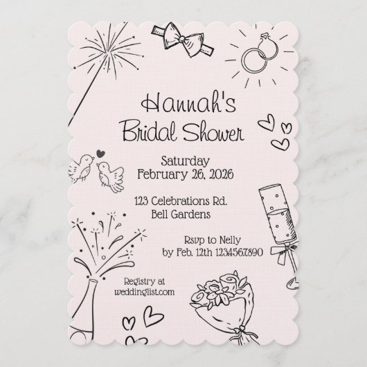 Bridal Shower, Modern Boho Minimalist,chic,    Kaart (Voorkant)