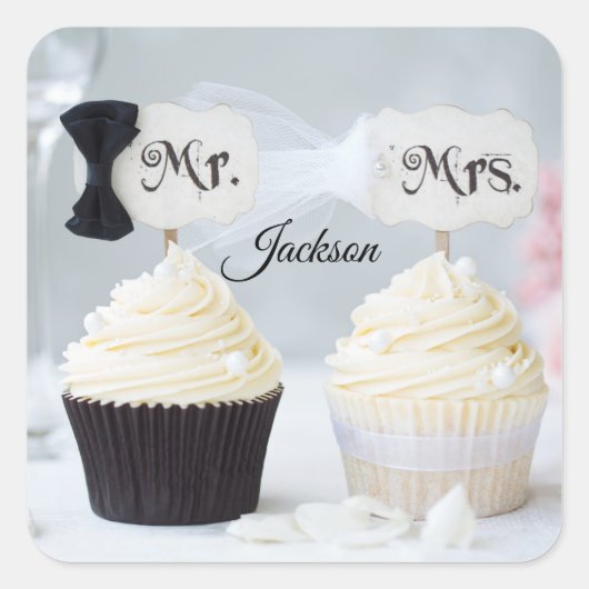 Bridal Shower Mr. and Mrs. Stickers (Voorkant)