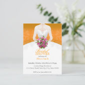 Bridal Shower orange invitation Uitnodiging Briefkaart (Staand voorkant)