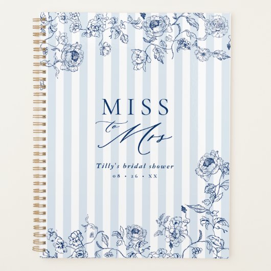 Bridal Shower Paper Planner Something Blue Book (Voorkant)