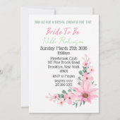 Bridal Shower Pink Flower Invite Notitiekaartje (Voorkant)