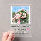 Bridal Shower (Pink Rose) Acryl Uitnodigingen (Insitu (Draagbaar))