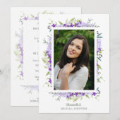 Bridal Shower Purple Shades Flower Branches Photo Kaart (Voorkant / Achterkant)