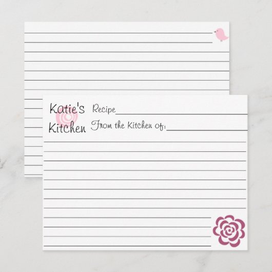 Bridal Shower Recipe Cards Briefkaart (Voorkant / Achterkant)