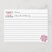 Bridal Shower Recipe Cards Briefkaart (Voorkant)