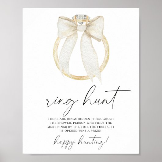  bridal shower Ring hunt game Poster (Voorkant)