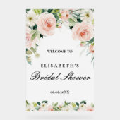 Bridal shower rosa oro floral Foam Boards Acryl Bord (Voorkant)