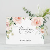 Bridal shower rosa oro floral Foam Boards Bedankkaart (Staand voorkant)