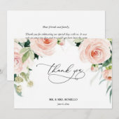 Bridal shower rosa oro floral Foam Boards Bedankkaart (Voorkant / Achterkant)