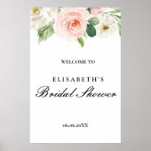 Bridal shower rosa oro floral Foam Boards Poster (Voorkant)