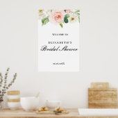 Bridal shower rosa oro floral Foam Boards Poster (Keuken)