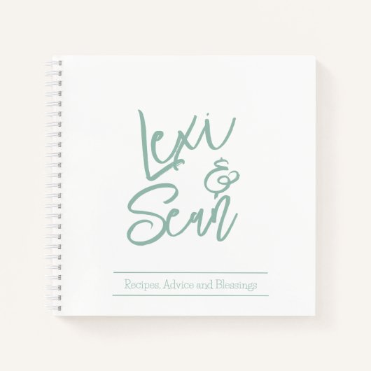 Bridal Shower Sage Green Spiral Notebook Notitieboek (Voorkant)