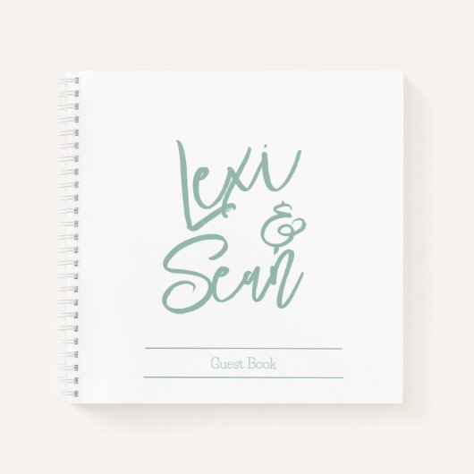 Bridal Shower Sage Green Spiral Notebook Notitieboek (Voorkant)