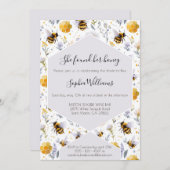 Bridal Shower She's Found Her Honey Bees Floral Kaart (Voorkant / Achterkant)