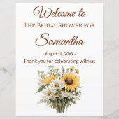 Bridal Shower Summer Daisy Sunflower Welcome Sign (Voorkant)