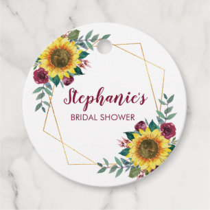 Bridal Shower Sunflower Geometric Floral Thank You Bedankjes Labels