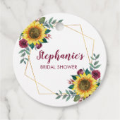 Bridal Shower Sunflower Geometric Floral Thank You Bedankjes Labels (Voorkant)