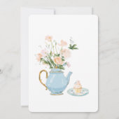 Bridal Shower Tea Party Invitation Illustration Kaart (Achterkant)