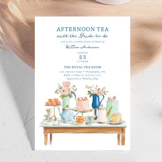 Bridal Shower Tea Party Invitation Illustration Kaart