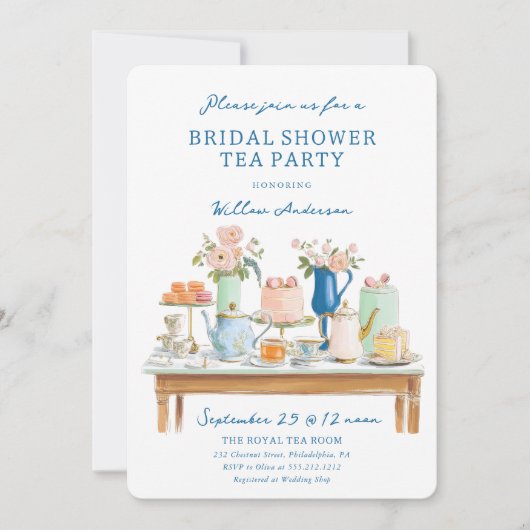 Bridal Shower Tea Party Invitation  Kaart (Voorkant)