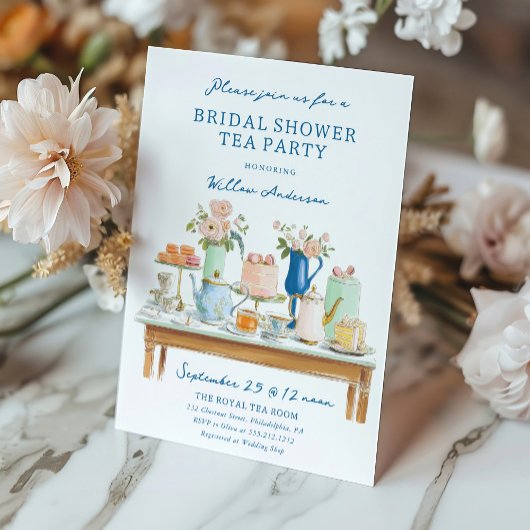 Bridal Shower Tea Party Invitation Kaart